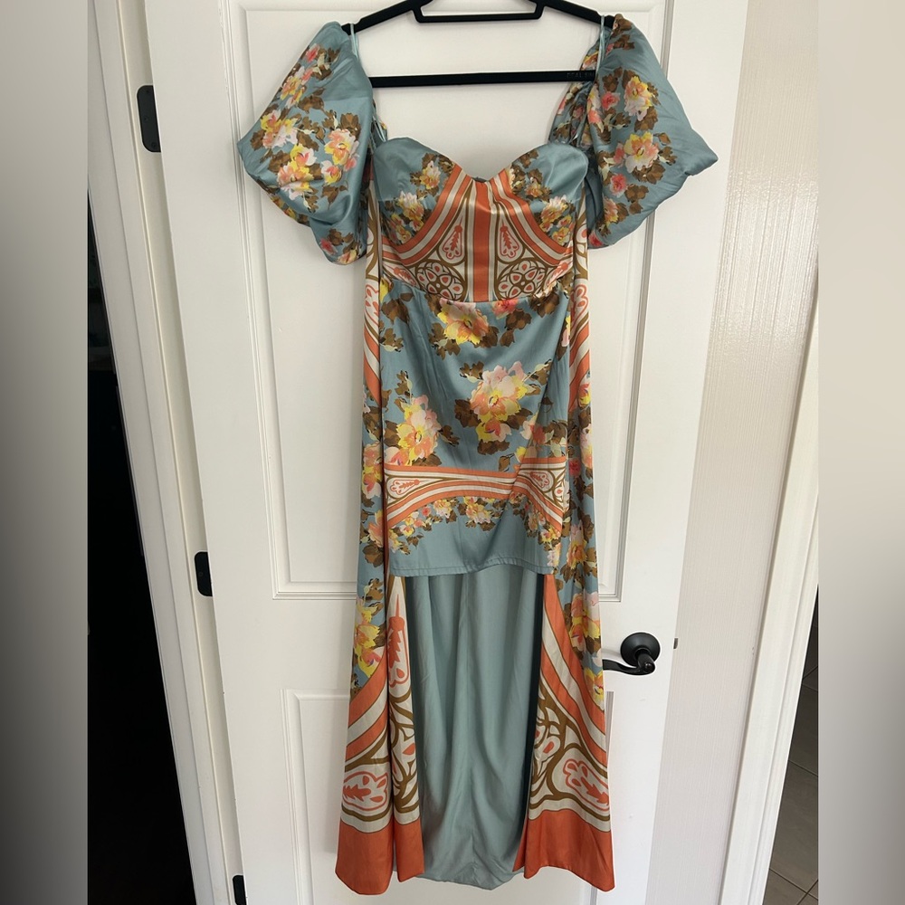 Vineet Bahl formal hi-low, off the shoulder dress.  New with tags.